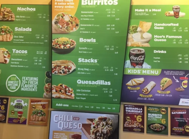 Moe's Menu Latest Prices List with Locations 2025